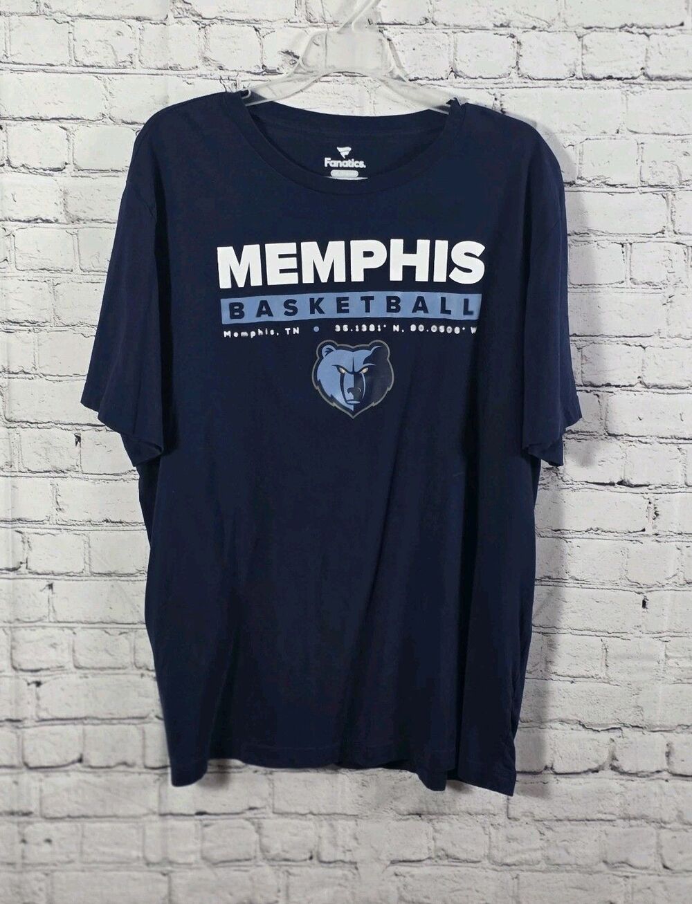 Memphis Grizzlies Men's 2XL Navy Blue Short Sleeve T-Shirt
